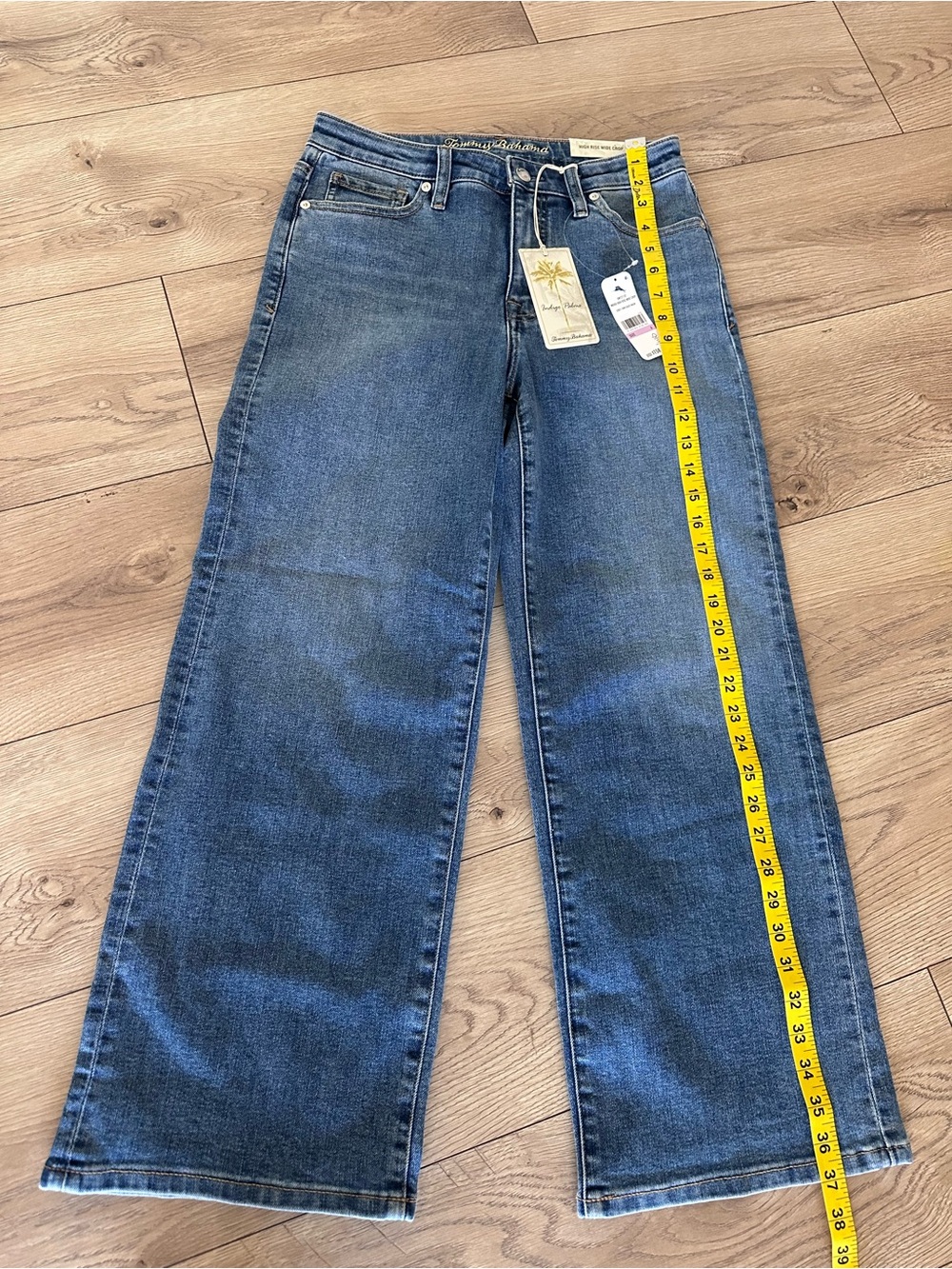 NWT Tommy Bahama Indigo Palm High-Rise Wide Crop Jeans Size 6 - Picture 4 of 8